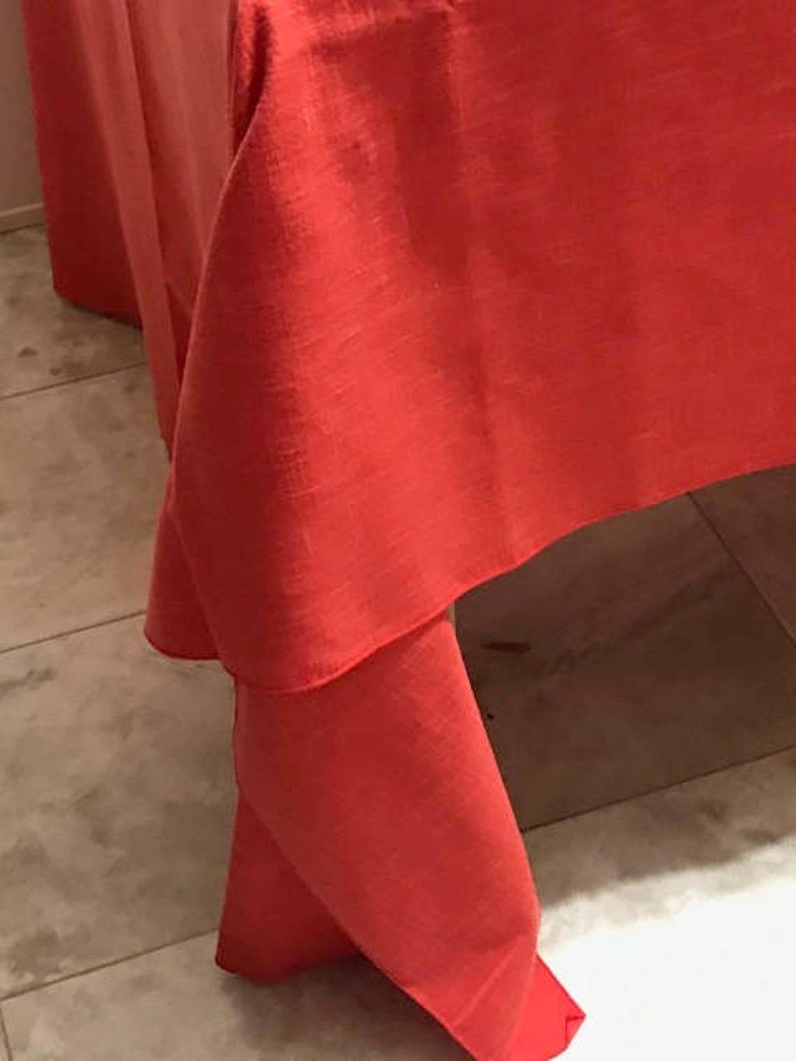 Vintage Red Tablecloth Table Linens Elegant Cotton Red Etsy