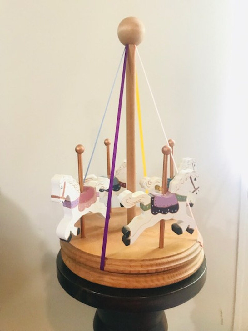 Vintage Wooden Carousel Nursery Decor Big Carousel Etsy