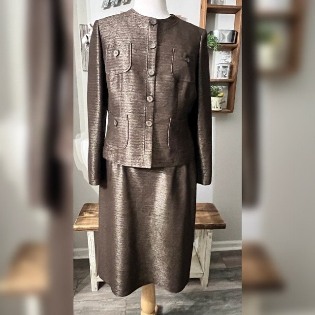 Le Palais Vintage Elegant Lady Slim Crop Short Collar Tweed Dress + Jacket Set - Swily S / Dress + Jacket Set