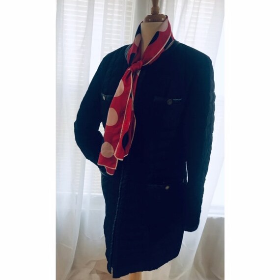 Vintage Black Dress Long Coat, Quilt Women's Coat,