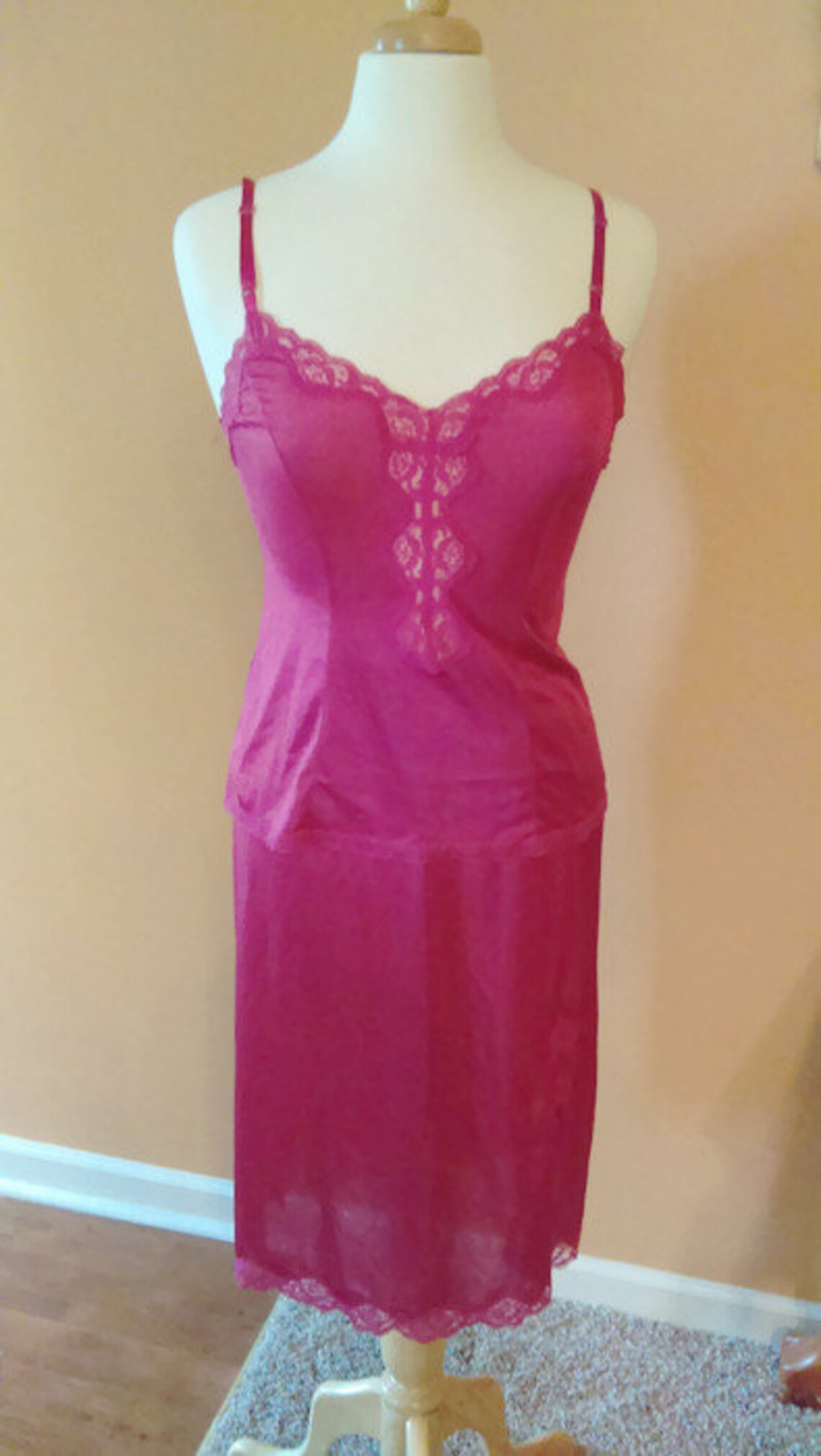 Vintage Slip 2 Pieces Set Camisole and Half Slip By Fortune Etsy