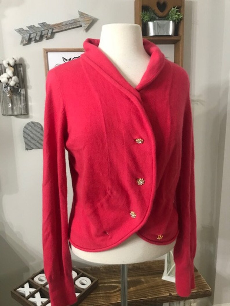 Beautiful Hot Pink Cardigan Haired Angora Cardigan Dressy Etsy