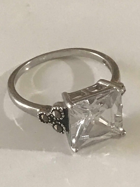 Vintage Engagement Ring, Sterling Silver,  3 Cara… - image 5
