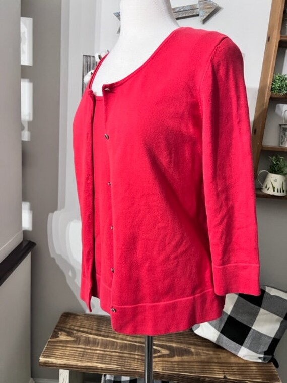 Vintage Red Cardigan with Top, Women's Cardigan S… - image 3