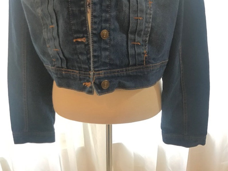 Hand Painted Jacket Blue Denim Crop Jacket X Large Jacket | Etsy