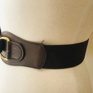 Vintage Wide Brown Belt Big Buckle Belt Elastic Belt Fit - Etsy