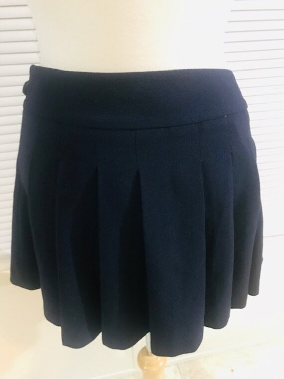 Vintage Skirt, Navy Blue Pleaded Mini Skirt, Navy… - image 7