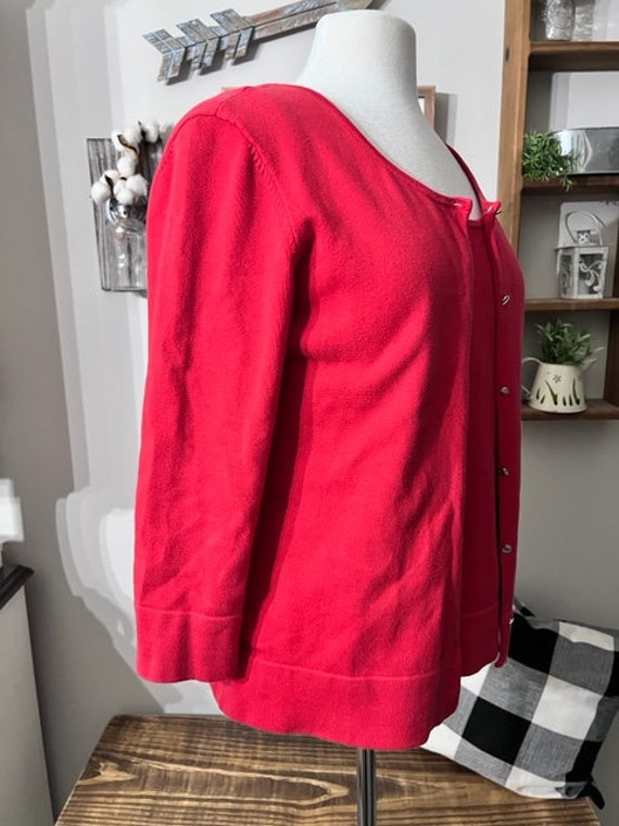 Vintage Red Cardigan with Top, Women's Cardigan S… - image 4