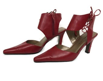 Red Leather Shoes Pumps Shoes From Bellini Size 7 1/2