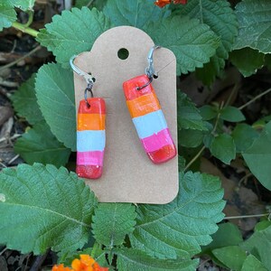 lesbian pride dangle earrings