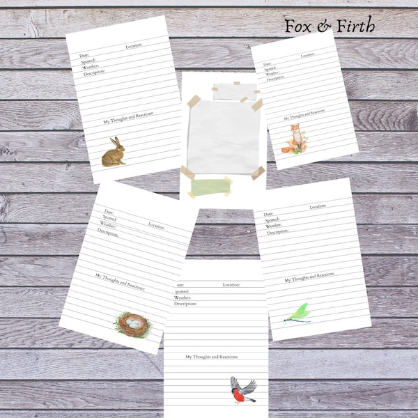 Printable Nature Journal Pages for Kids