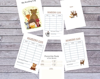 Woodland Reading Journal Log for Children