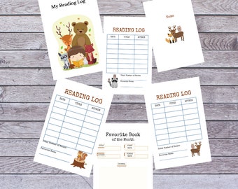 Printable Reading Log Woodland Themed