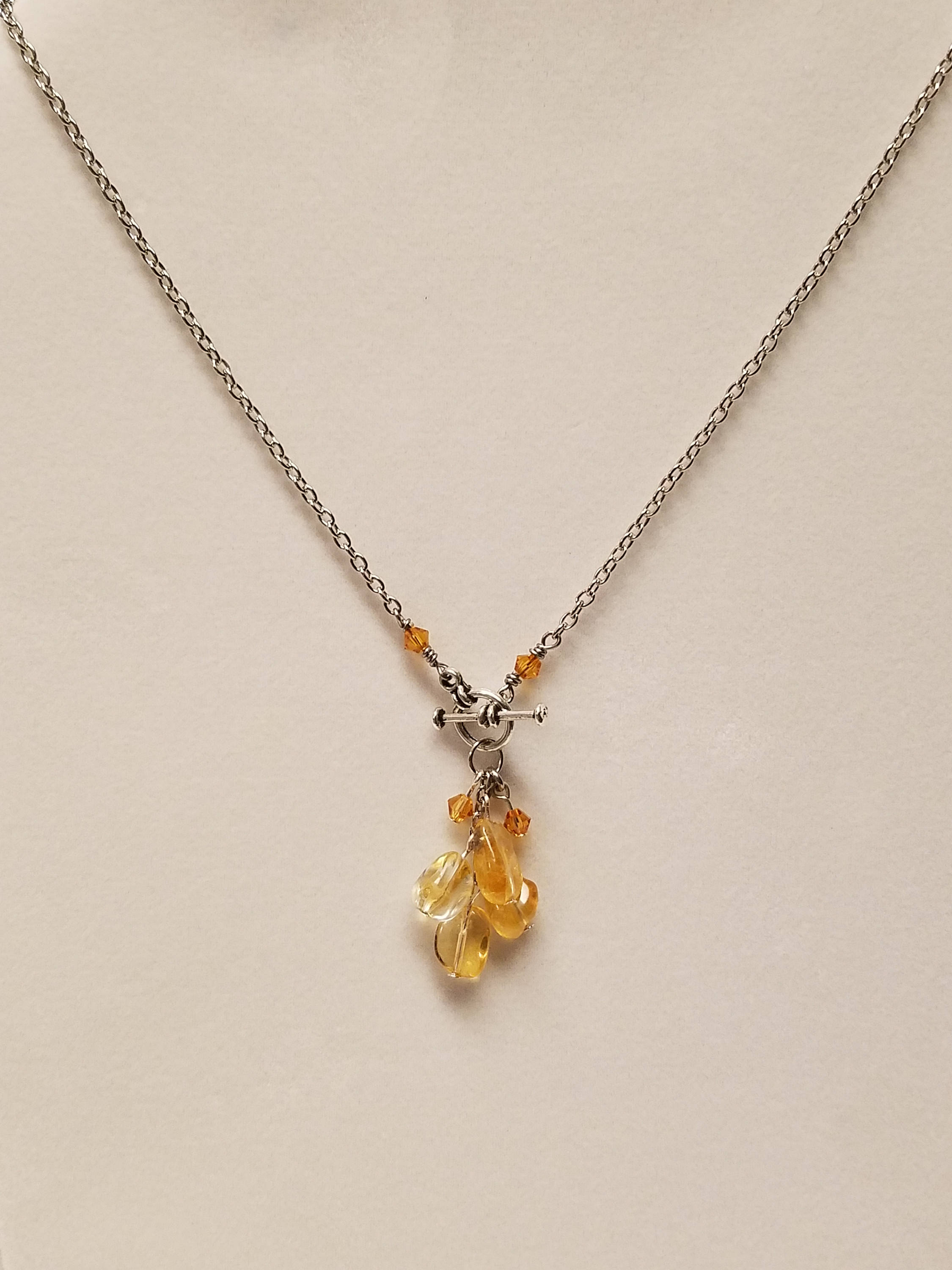 Orange Citrine Lariat Necklace/November Birthstone/Birthstone | Etsy