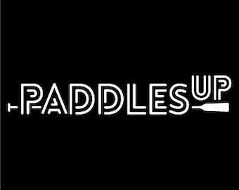 Paddles Up Retro Decal White