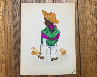 Original Watercolor on Paper from Taxco Mexico circa 1962
