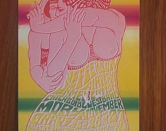 Original Bill Graham Presents Fillmore Jefferson Airplane Yellow Handbill (2)