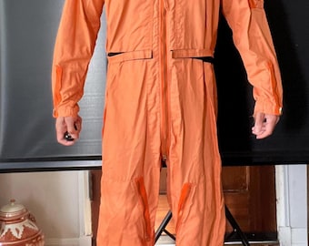 Vintage 1970s Orange California Civil Air Patrol Flight Suit Coveralls