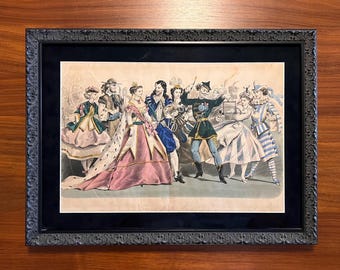 Carnival 19th Century Engraving "Courrier de la Mode"