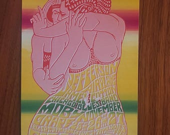 Original Bill Graham Presents Fillmore Jefferson Airplane Yellow Handbill (3)