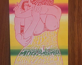 Original Bill Graham Presents Fillmore Jefferson Airplane Yellow Handbill (4)