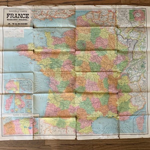 Vintage 1930s Map of France