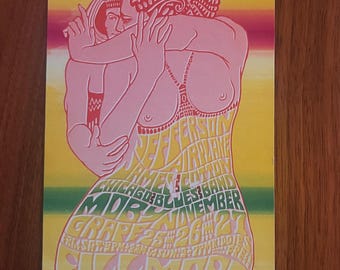 Original Bill Graham Presents Fillmore Jefferson Airplane Yellow Handbill (1)