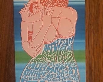 Original Bill Graham Presents Fillmore Jefferson Airplane Blue Handbill (7)