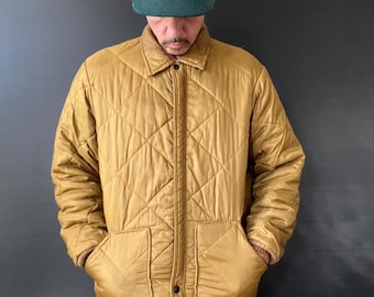 Vintage 1960s Big Smith Mustard Workwear Puffer Jacket Size Large