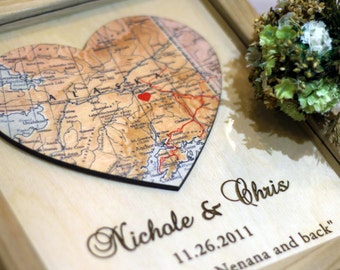Engagement Map Print Gift for Future Mrs, Engagement Fiancé Gift Personalized Map Print