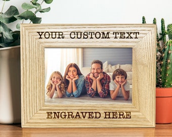 Custom Photo Frame, Personalized Frame, Custom Engraved Wood Photo Frame, Gift For Family, Wedding Frame, Newlywed Gift, 4x6, 5x7 Frame