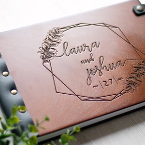 Wedding Photo Album, 5th Anniversary Gift for husband, Custom Wedding Album, Wood Photo Album, Monogram Photo Album, Rustic Photo Album