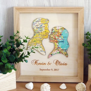 Gift for Bride, Custom Map Print, Personalized gift for girlfriend, Gift for Newlyweds, Heart Map Print, Groom Gift from Bride, Wall decor image 1