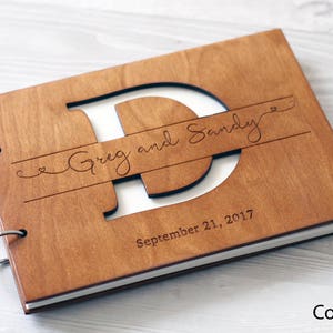 Wedding Guest Book from WoodenEngravedShop Rustic Guest book Personalized Wedding Decor Wedding Gift image 1