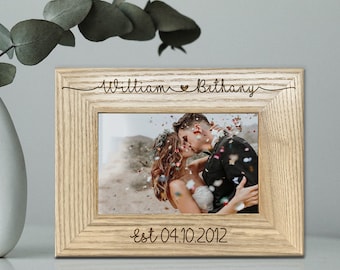 Wedding Gift, Newlyweds Gift, Custom Picture Frame, Gifts for the Couple, Mr and Mrs Gift, Custom Wedding Photo, Wedding Picture Gift, Frame