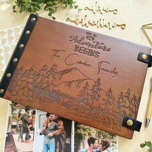 5th anniversary gift Adventure Book, Wooden Photo Album, Personalized Photo Book Scrapbook Album, Photo Album Anniversary scrapbook