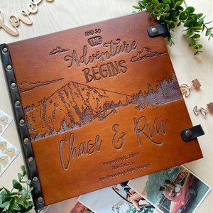 Our Adventure Book - Scrapbook album - Wood Photo Album - 5th Anniversary Gift For Wife - Unique gift  Future Daughter in Law