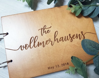 Wedding GuestBook, Rustic Guest book, Personalized Guest Book, Wooden Guestbook, Engraved Guest Book, Unique Wedding Guestbook