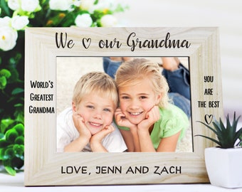 Grandma frame, I Love my Grandma, Gift for Grandma, Personalized Engraved Photo Frame, Personalized frame, Picture Frame, Grandmother Gift