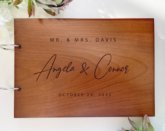 Guest Book for Wedding Customized Wooden Guest Book Wedding Sign In Book for Rustic Wedding Decor for Modern Wedding Guest book Personalized