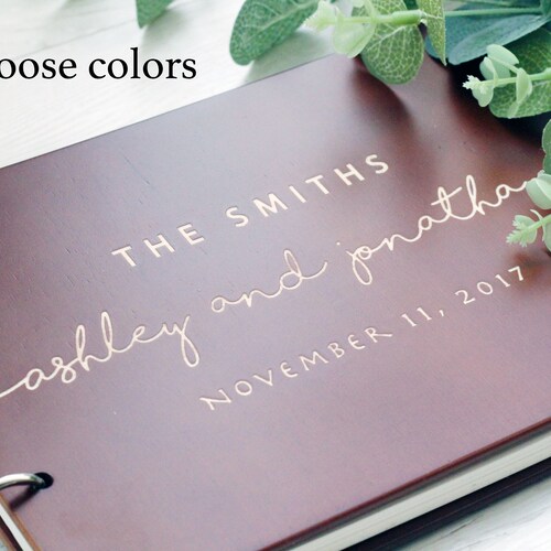 GUEST BOOK Rustic Wedding Wood Personalized Engraved Etsy
