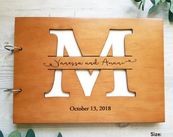 Monogram Guest Book, Wedding Guest Book, Wedding Guest Book wood, Photo Album Guest Book, Personalized Guest Book, Rustic  GuestBook