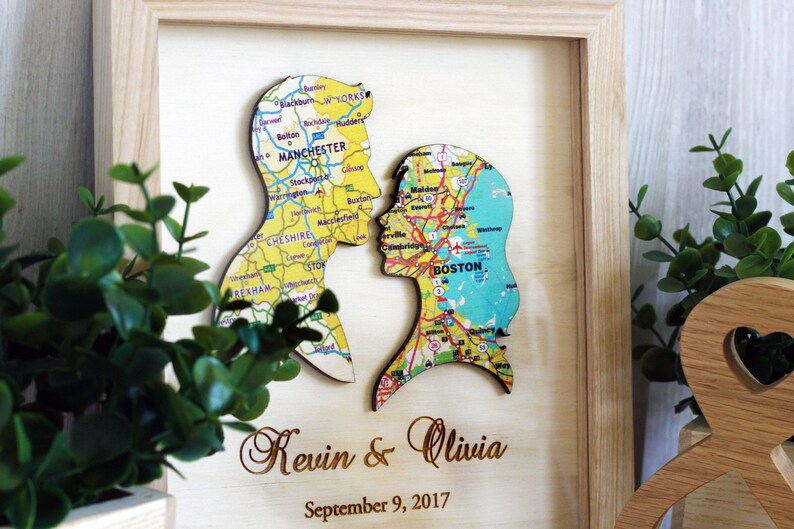 Gift for Bride, Custom Map Print, Personalized gift for girlfriend, Gift for Newlyweds, Heart Map Print, Groom Gift from Bride, Wall decor image 4