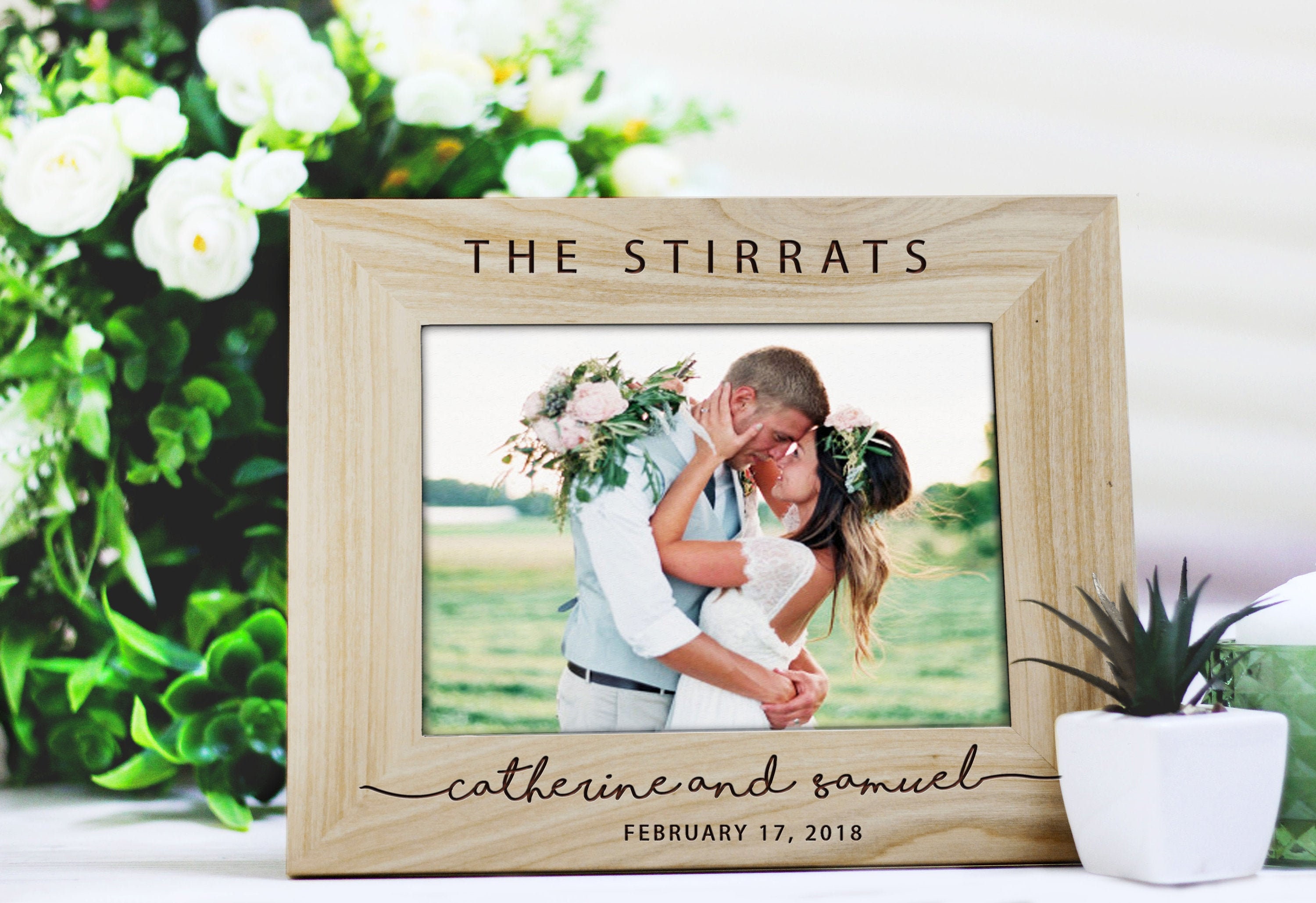Rustic Wedding Photo Frame Custom Picture Frame Wedding gift Etsy
