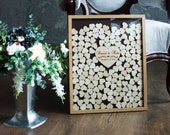 3D Wedding Guest Book Alternative -  Rustic Wedding guest book - Wooden 3D Guest Book Sign - Unique Wood Guestbook