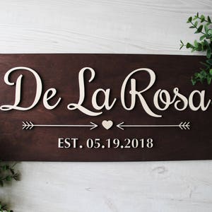 Personalized Sign, Custom Wood Signs, Last Name, Established Date, Custom Signs, Wedding Gift, Sign, Wooden Sign, Last Name Sign 1 image 3