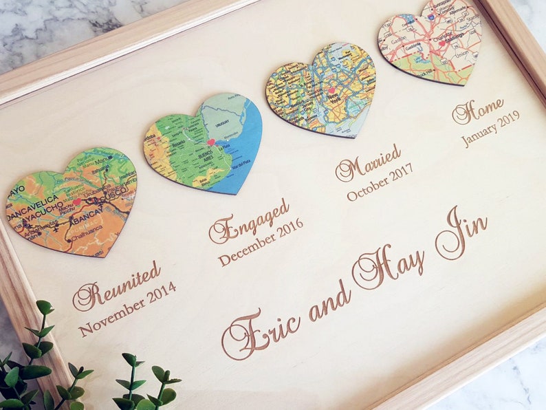 Custom Map Art Set of 4 Personalized Map Art Prints Great Etsy