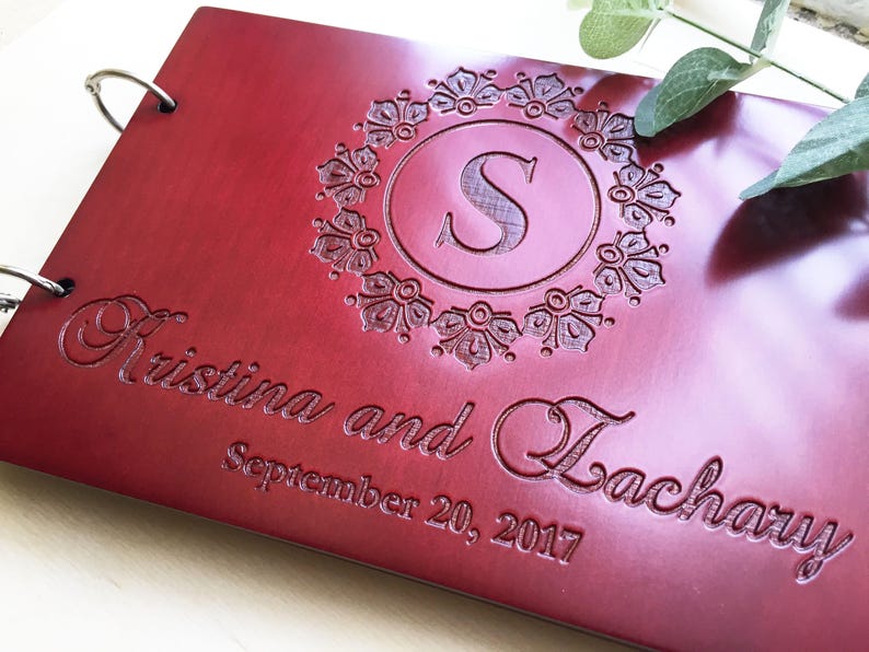 Wedding Guest Book Wood Guestbook Wedding Calligraphy Guest Etsy