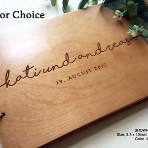 Wedding Guest book, Rustic Wedding Guest book, Unique Wedding Guest book Wood Custom Engraved Guest Book Personalized Guest Book image 2