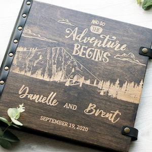 Our Adventure Book - Travel Scrapbook Album - Wooden photo album - Polaroid photo album- Adventure Journal - Custom Adventure Book